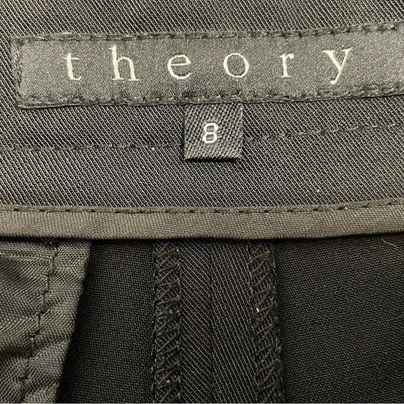 THEORY pants trouser black sz 8 wide leg wool blend - Picture 12 of 12